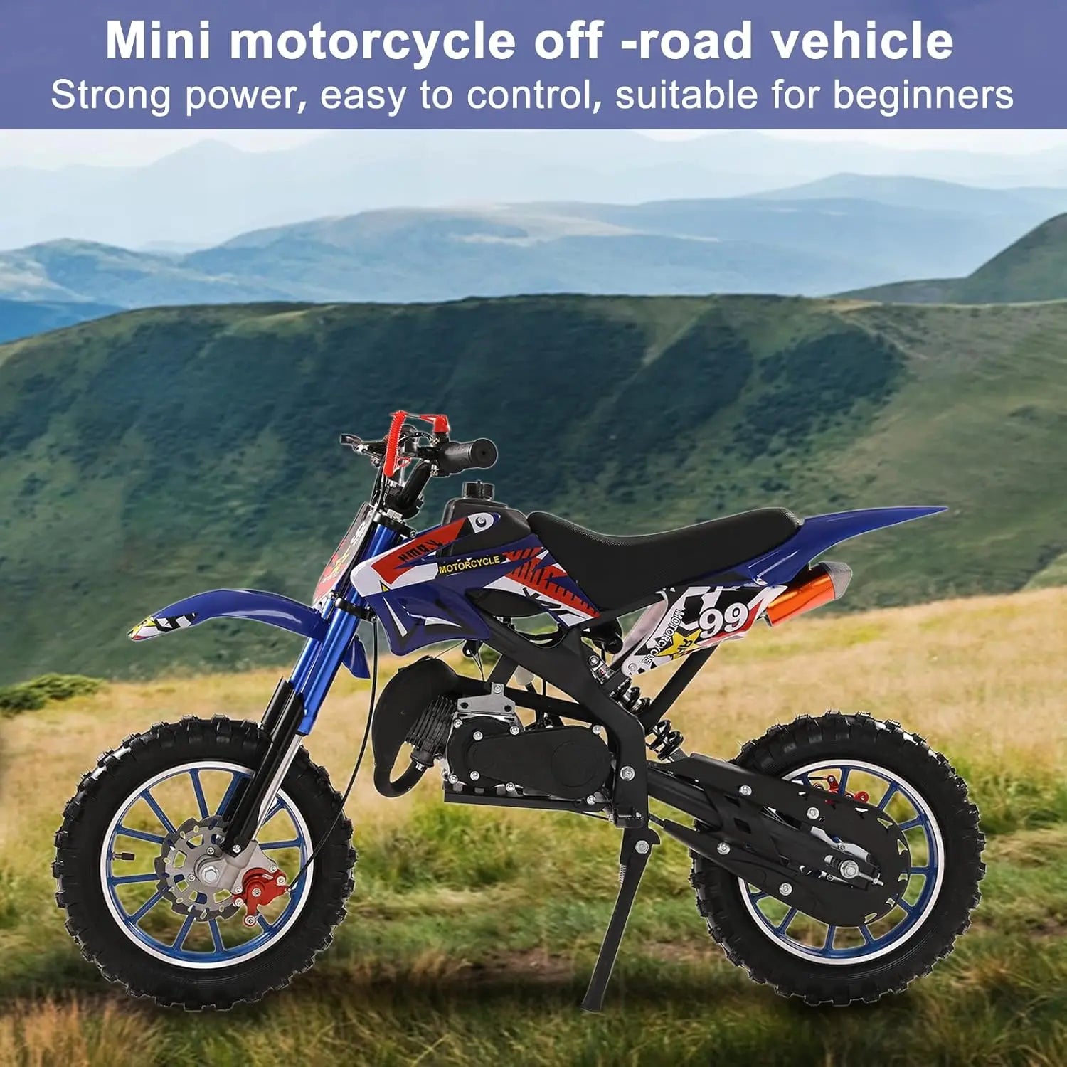 50cc Dirt Bike for Adults & Kids, Mini Bike Gas Powered Off Road Trail Bike with Speeds up to 40 MPH for Uphill and, Customized