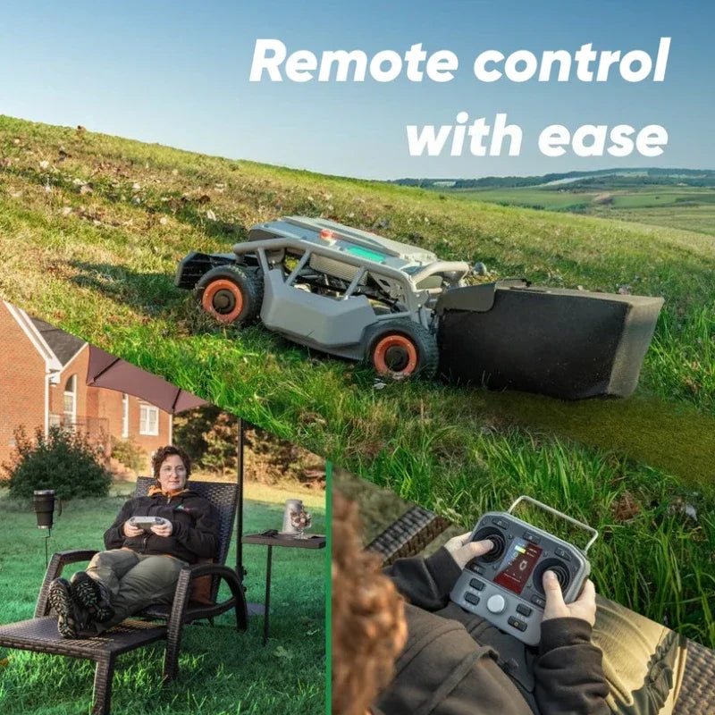 Customized Remote Control Lawn Mower 4WD 85% 40°Slope(Wide Wheels Edition) Cutter for Steep Slopes Smart Remote Mower