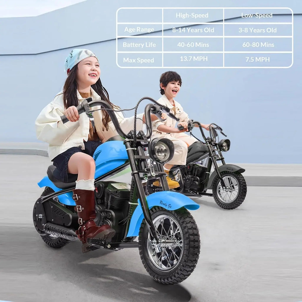 Electric Motorcycle for Kids 24v 250w Electric Dirt Bike with 2 Speed Up to 14 MPH & 60 Minutes Continuous Off-Road Dirt Bike