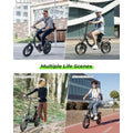 U4 16 Folding Electric Bike for Adults with Suspension 10.4Ah Battery 500W Motor 19mph Top Speed Step-Through Frame Black Compa