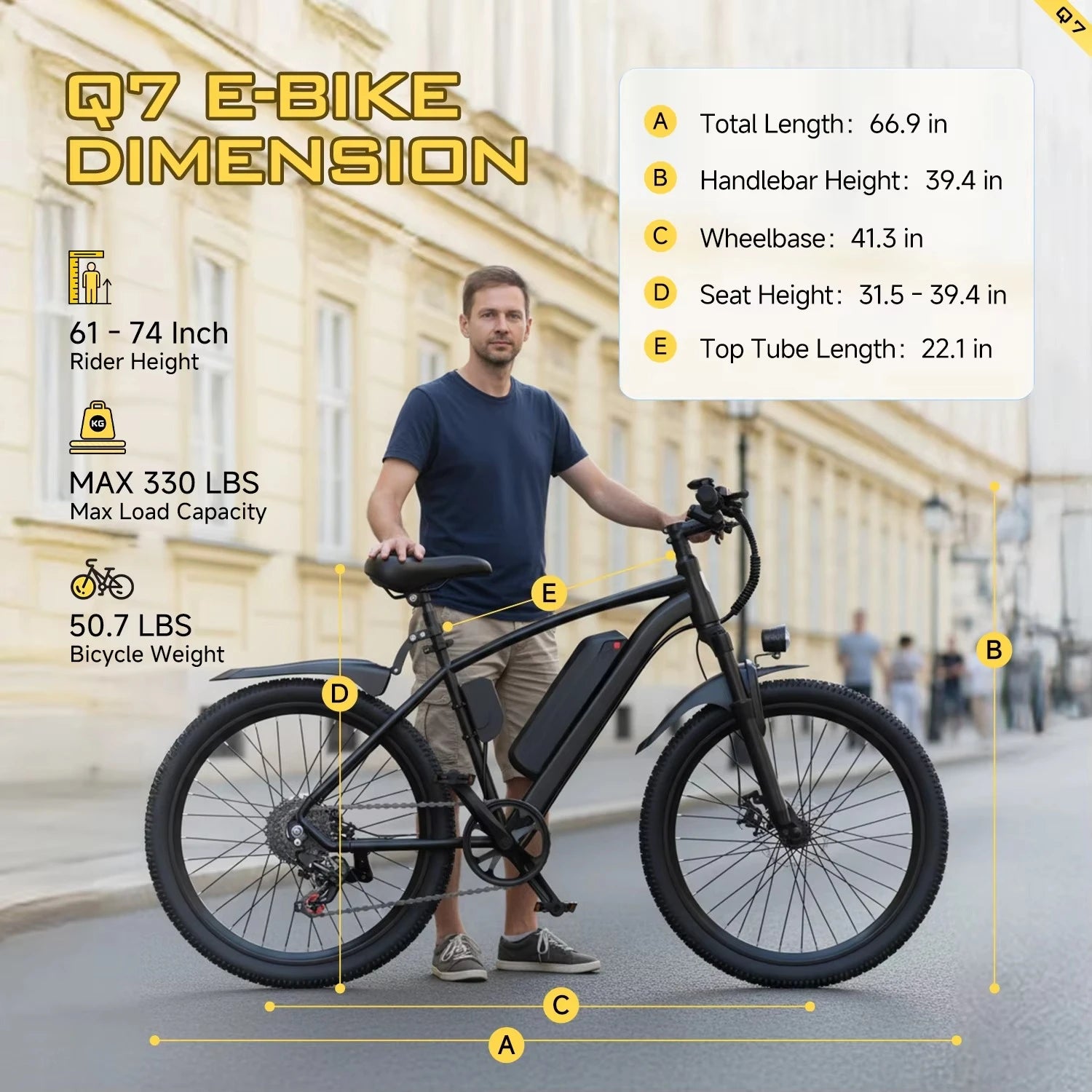 Powerful Men Carbon Steel Frame Electric Bicycle 26inch Mountain City Electric Bike