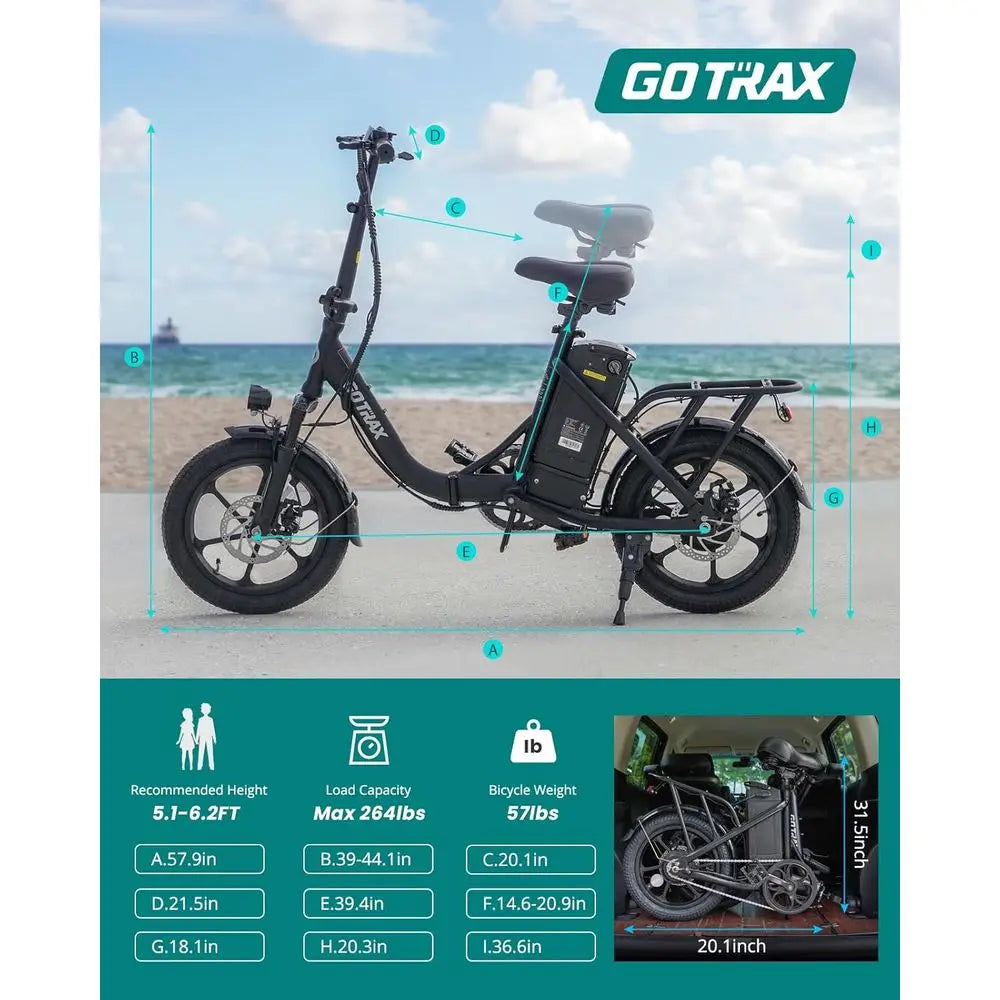 16 Electric Bike - 28 Mile Range, 15.5Mph, 500W Peak Power, Removable Battery, Suspension, Adjustable Size for Adults & Teens