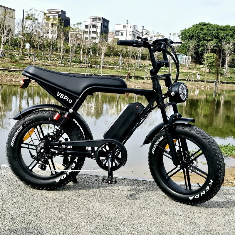 V8 Pro 20-Inch Fat Tire All-Terrain Electric Dirt Bike 250W Electric Bicycle 48V Lithium Battery Bicicleta Electric E-Bike Ebike