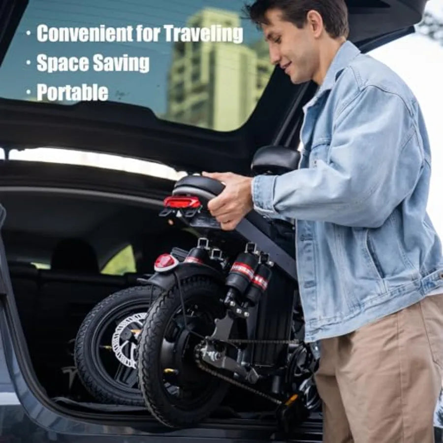 Electric Bike for Adults Teens 1200W Peak Motor 25MPH Folding E-Bike 480720Wh Battery 45 Miles Range Advanced 68 Point Suspensi