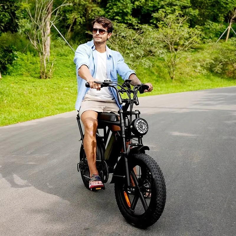 48v Electric Hybrid Bike V8 Electric Bicycle Fatbike EU Stock Ready to Ship 1000W 15Ah Ebike