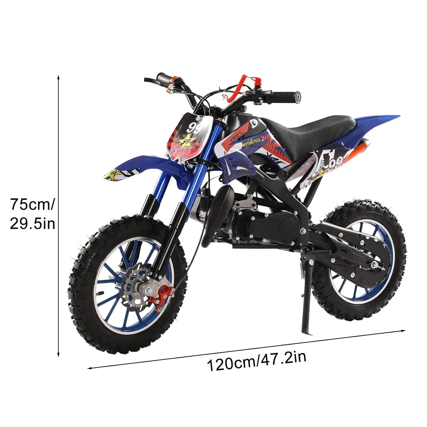 50cc Dirt Bike for Adults & Kids, Mini Bike Gas Powered Off Road Trail Bike with Speeds up to 40 MPH for Uphill and, Customized