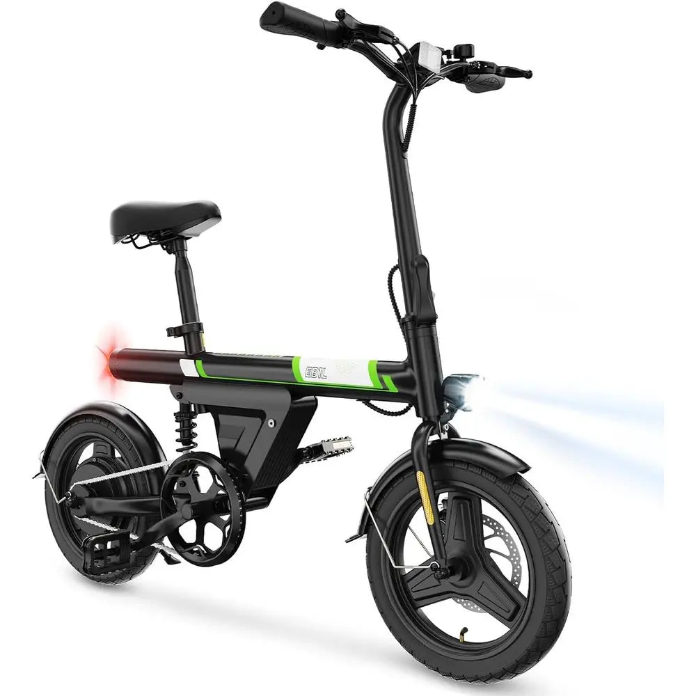 Compact Adult Electric Bike, 750W Peak Power, 36V 7.8Ah Battery, 15 Miles Range, 14 Wheel for Commuting