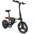 Compact Adult Electric Bike, 750W Peak Power, 36V 7.8Ah Battery, 15 Miles Range, 14 Wheel for Commuting
