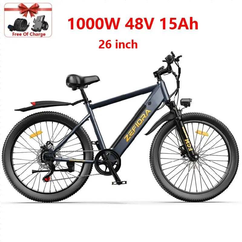Dirt Bike Electric 1000w 14 26 Inch 30-50mph 30-60miles Aluminum Alloy,climbing 45° Slopes All Terrain Off-road Electric Bicycle