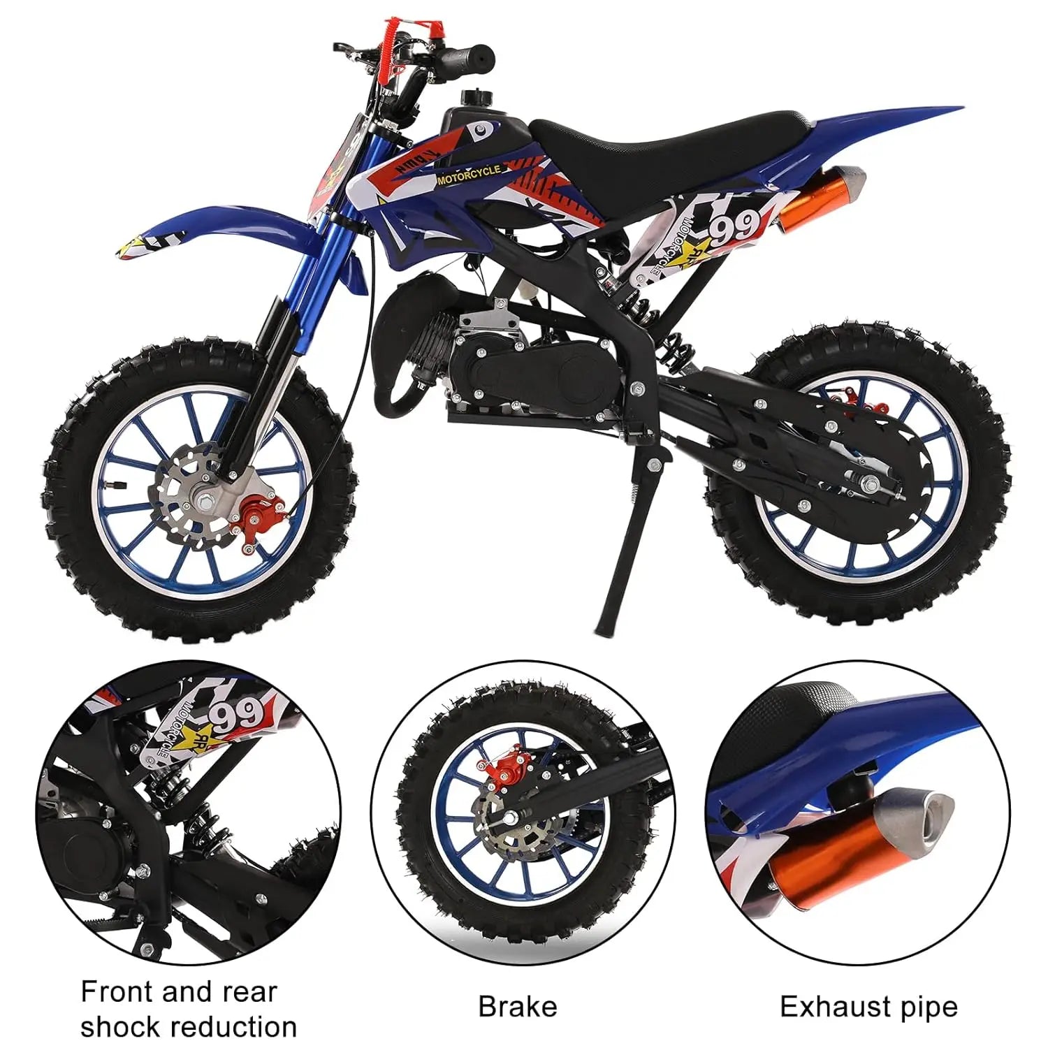 50cc Dirt Bike for Adults & Kids, Mini Bike Gas Powered Off Road Trail Bike with Speeds up to 40 MPH for Uphill and, Customized