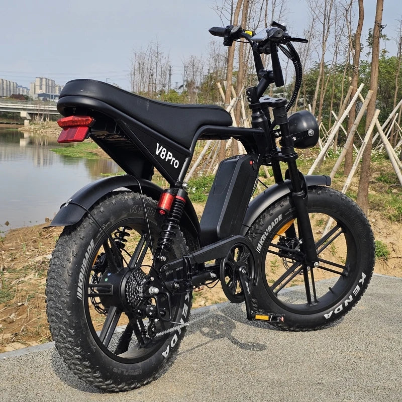 V8 Pro 20-Inch Fat Tire All-Terrain Electric Dirt Bike 250W Electric Bicycle 48V Lithium Battery Bicicleta Electric E-Bike Ebike