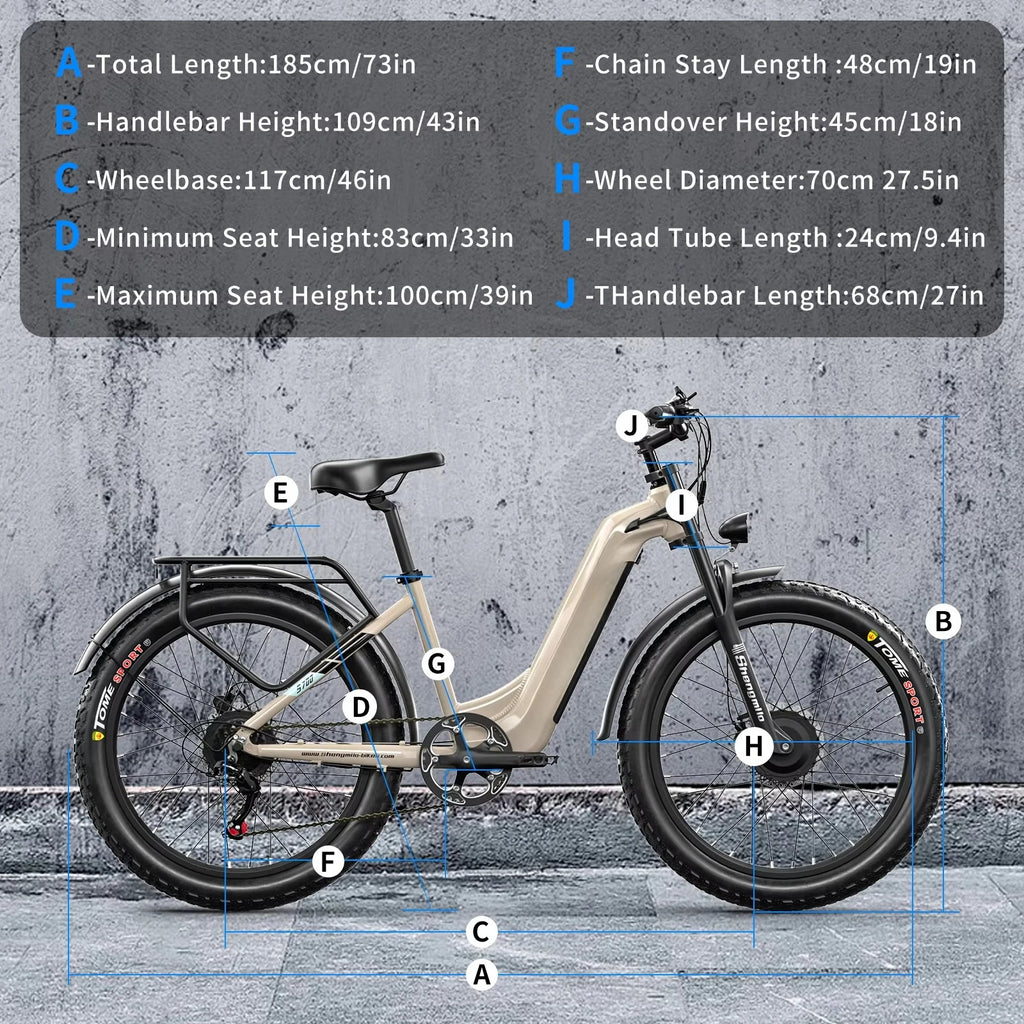Suspension 48v2000W 17.5AH 26 Inch Mountain Adult Bicycle Lithium Battery 7 Speed Electric Bike SHENGMILO