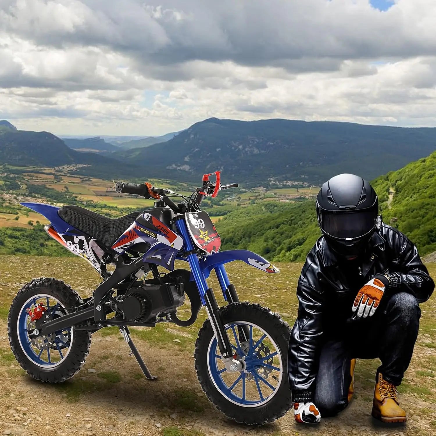 50cc Dirt Bike for Adults & Kids, Mini Bike Gas Powered Off Road Trail Bike with Speeds up to 40 MPH for Uphill and, Customized