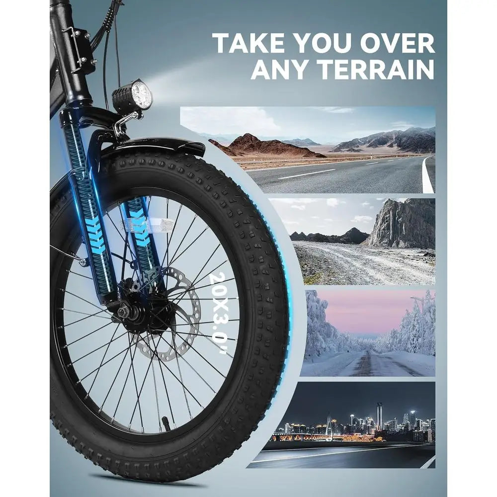 20 Adult Electric Bike with 1200W Motor, 7-Speed, 28MPH, 48V 499Wh Battery, Up to 55 Miles Range