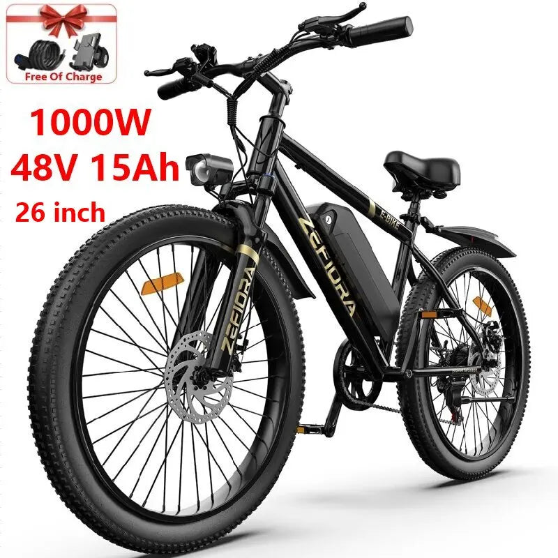 Dirt Bike Electric 1000w 14 26 Inch 30-50mph 30-60miles Aluminum Alloy,climbing 45° Slopes All Terrain Off-road Electric Bicycle