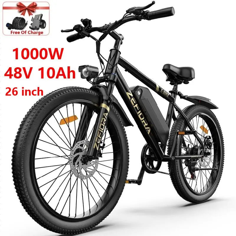Dirt Bike Electric 1000w 14 26 Inch 30-50mph 30-60miles Aluminum Alloy,climbing 45° Slopes All Terrain Off-road Electric Bicycle