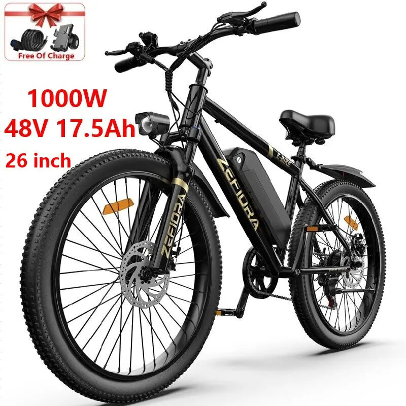 Dirt Bike Electric 1000w 14 26 Inch 30-50mph 30-60miles Aluminum Alloy,climbing 45° Slopes All Terrain Off-road Electric Bicycle