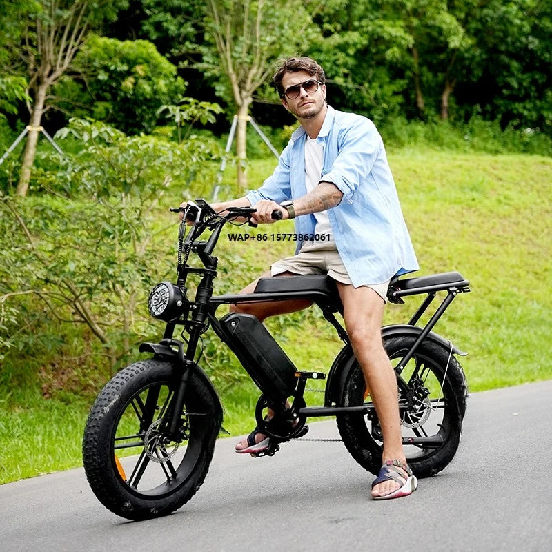48v Electric Hybrid Bike V8 Electric Bicycle Fatbike EU Stock Ready to Ship 1000W 15Ah Ebike