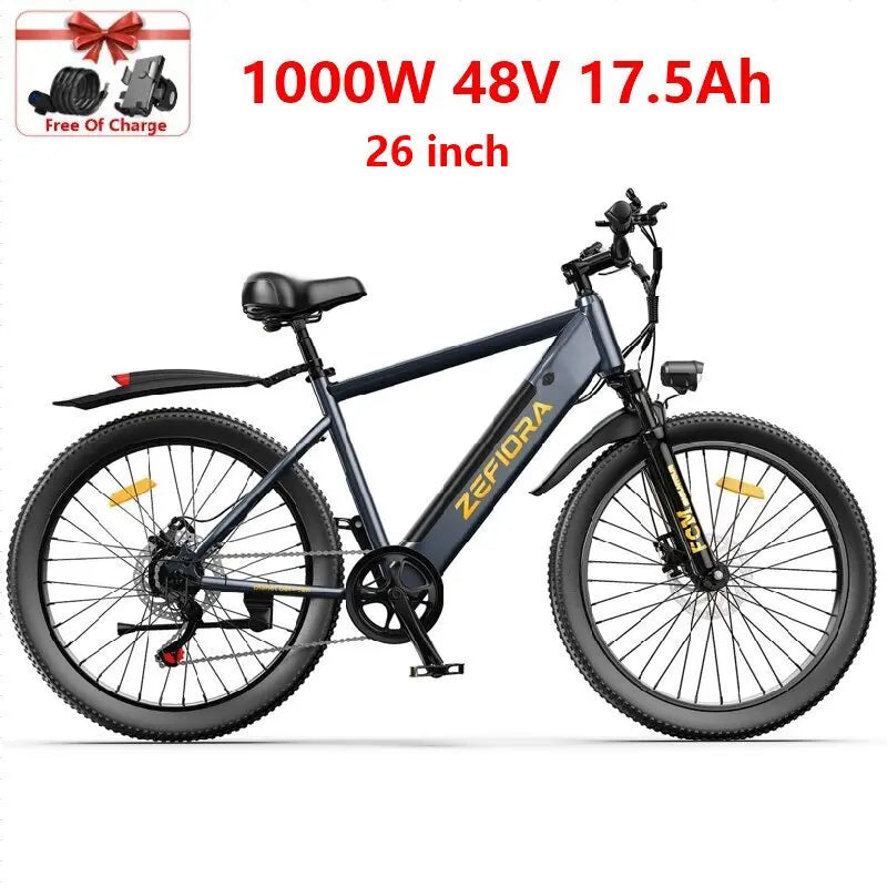 Dirt Bike Electric 1000w 14 26 Inch 30-50mph 30-60miles Aluminum Alloy,climbing 45° Slopes All Terrain Off-road Electric Bicycle