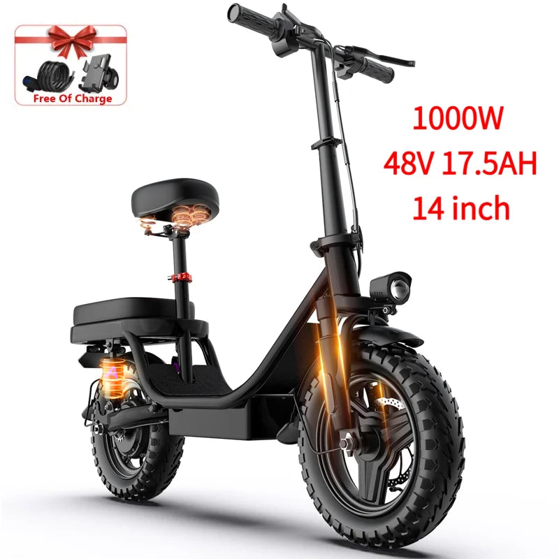 Dirt Bike Electric 1000w 14 26 Inch 30-50mph 30-60miles Aluminum Alloy,climbing 45° Slopes All Terrain Off-road Electric Bicycle