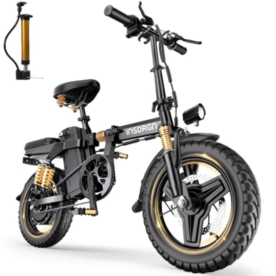 14 Folding Electric Bike for Adults with 1500W Motor 20MPH Max Speed 48V 16Ah Removable Battery 35/62 Miles Max Range UL 2849 C