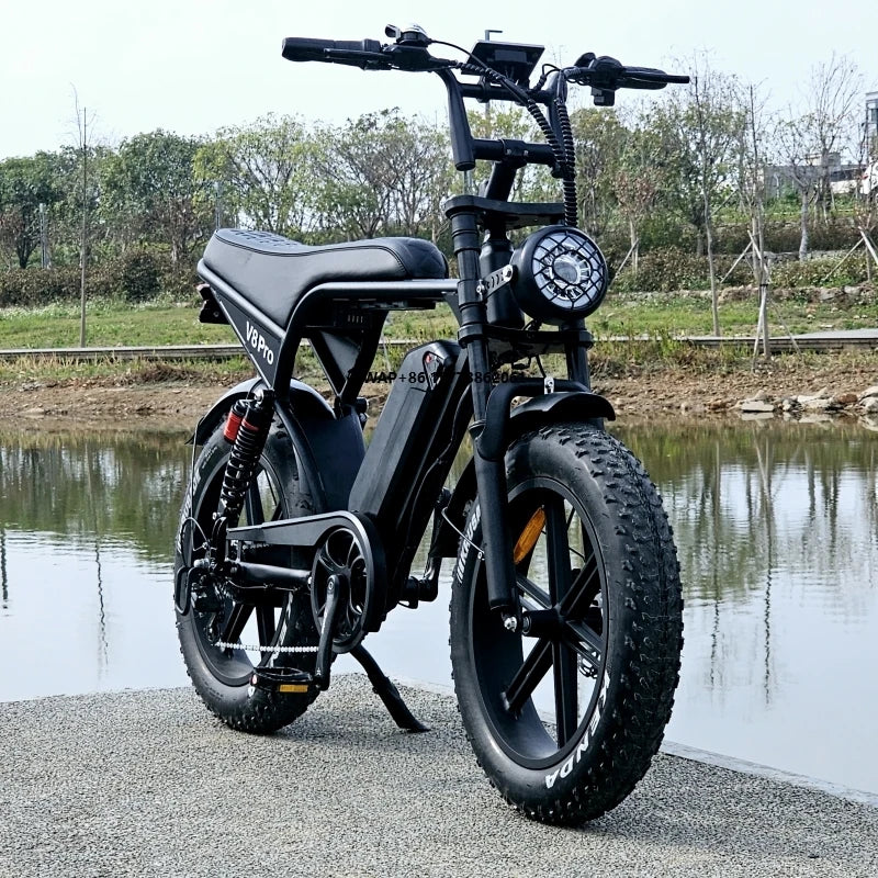 V8 Pro 20-Inch Fat Tire All-Terrain Electric Dirt Bike 250W Electric Bicycle 48V Lithium Battery Bicicleta Electric E-Bike Ebike